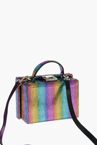 leather make up case with removable shoulder strap