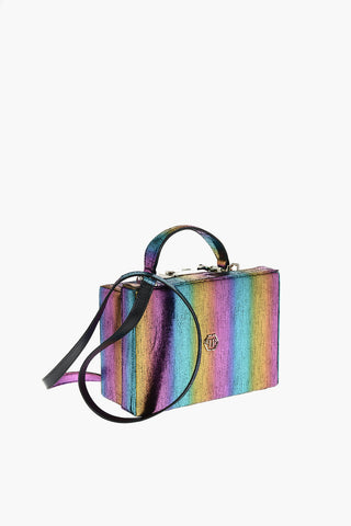 leather make up case with removable shoulder strap