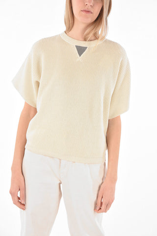 Cotton Sweater with Short Sleeve