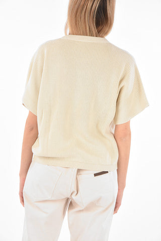 Cotton Sweater with Short Sleeve