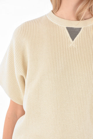 Cotton Sweater with Short Sleeve