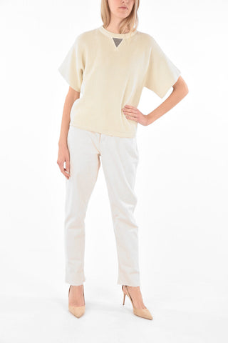 Cotton Sweater with Short Sleeve