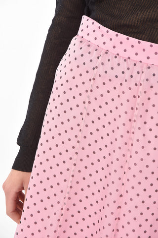 Side Zipped Polka Dot Maxi Skirt