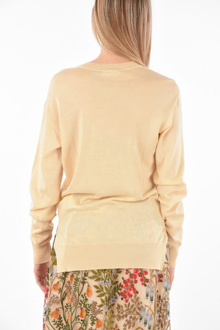 Crew Neck Side Split Cashmere Blend Sweater