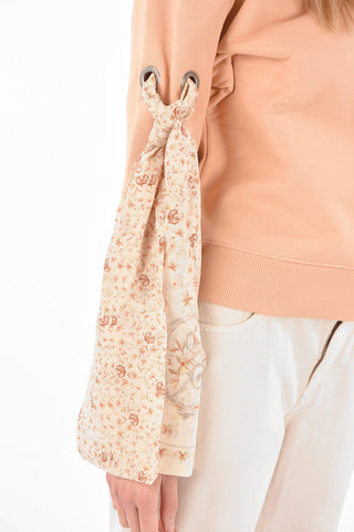 Crew Neck BOW DETAIL Embroidered Logo Sweatshirt