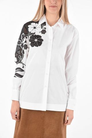 Standard Collar Embroidered Cotton Shirt