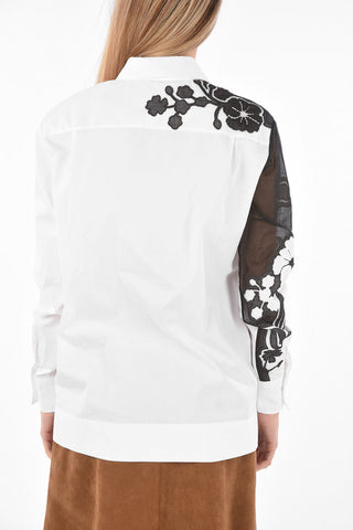 Standard Collar Embroidered Cotton Shirt