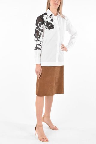 Standard Collar Embroidered Cotton Shirt