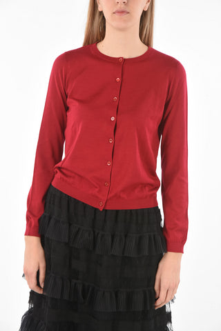 Crew Neck Silk and Cashmere Cardigan