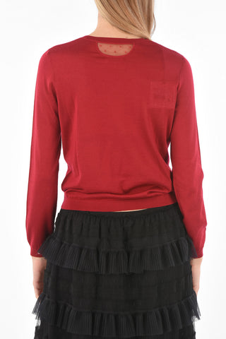 Crew Neck Silk and Cashmere Cardigan
