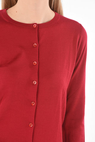 Crew Neck Silk and Cashmere Cardigan