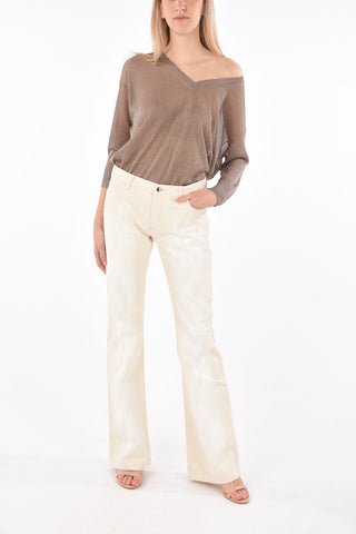 Jeans Bootcut Stampati con Passanti