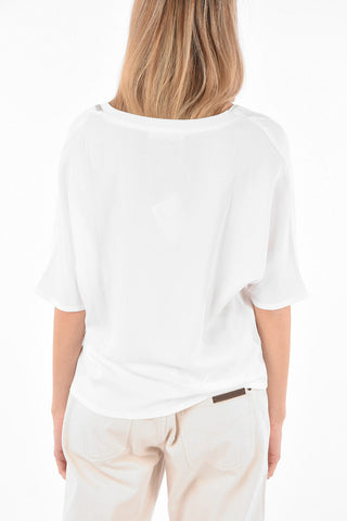 Silk Blend Blouse with Jewel Profiles