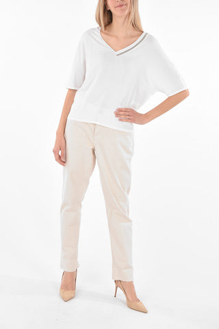 Silk Blend Blouse with Jewel Profiles