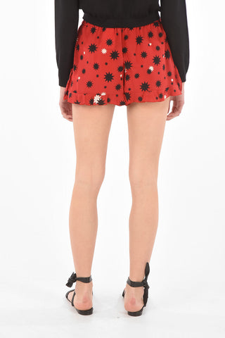 Elastic Waistband Silk Shorts