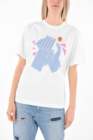 T-Shirt Girocollo CLAP FOR HER in Cotone
