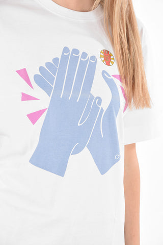 T-Shirt Girocollo CLAP FOR HER in Cotone