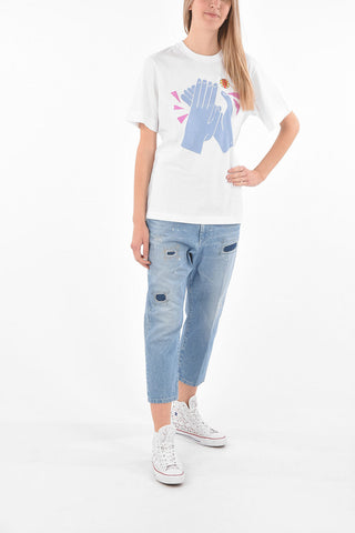 T-Shirt Girocollo CLAP FOR HER in Cotone