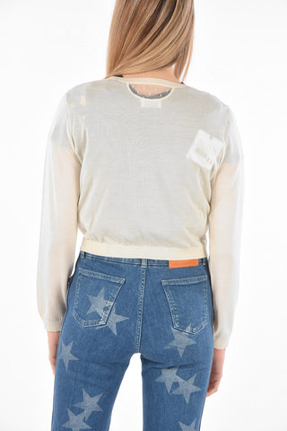 Crew Neck Silk and Cashmere Cardigan