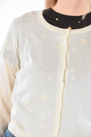Crew Neck Silk and Cashmere Cardigan