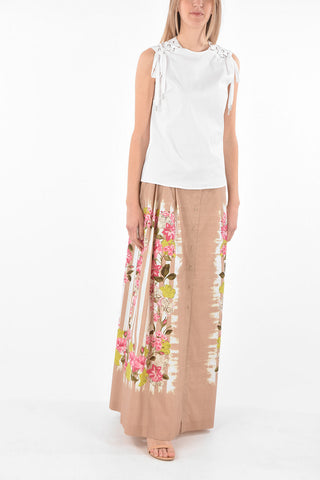 Sleeveless Lace-up Detail Cotton Top