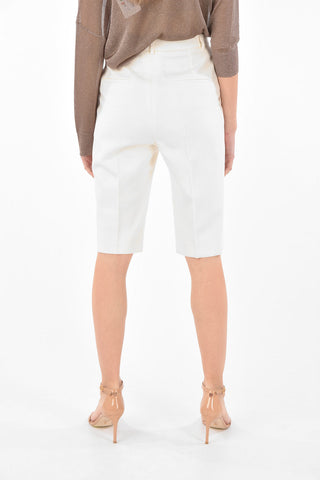 Shorts 4 Tasche in Lana Vergine Herringbone