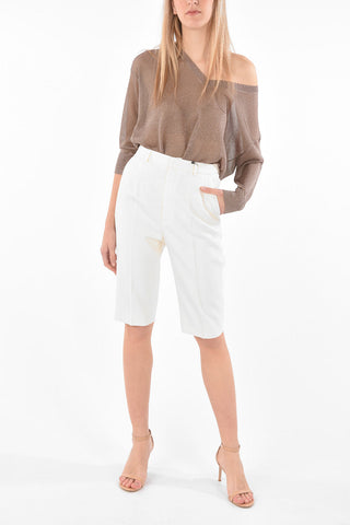 Shorts 4 Tasche in Lana Vergine Herringbone