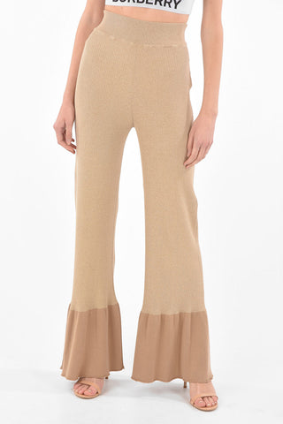 Pantaloni Flared in Tessuto Sostenibile a Costine