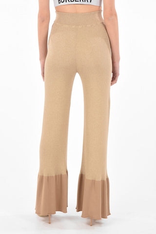 Pantaloni Flared in Tessuto Sostenibile a Costine