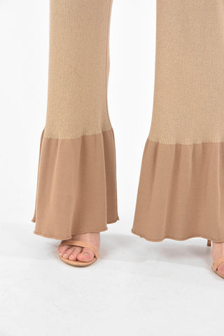 Pantaloni Flared in Tessuto Sostenibile a Costine