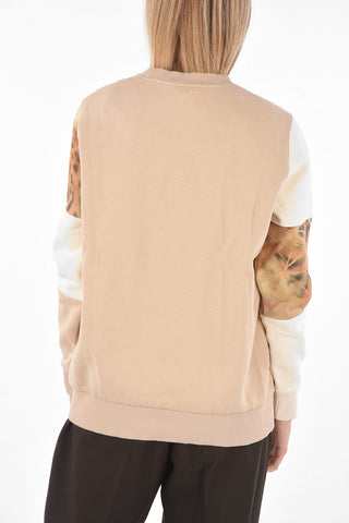 Felpa Girocollo in Cotone Sostenibile con Fronte Patchwork