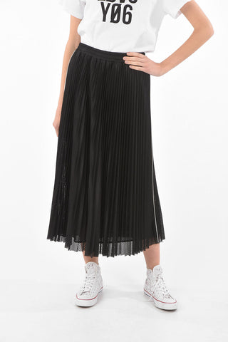 Perforated Fabric Pleated Circle Skirt