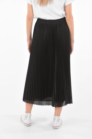 Perforated Fabric Pleated Circle Skirt