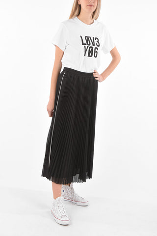 Perforated Fabric Pleated Circle Skirt