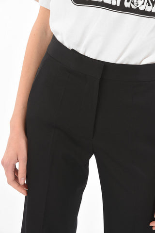 Hidden Fastening Cropped Fit Wool Pants