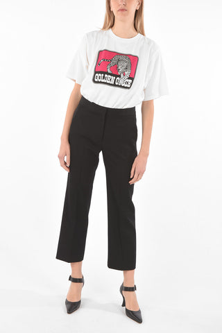 Hidden Fastening Cropped Fit Wool Pants