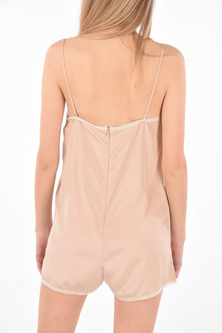 Lace-edged Playsuit with Back Zip