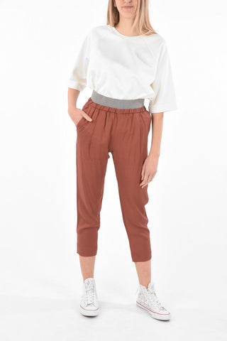 Pantaloni 2 Tasche con Banda Elastica in Vita