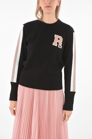 Maglia Girocollo RED in Lana Vergine con Patch