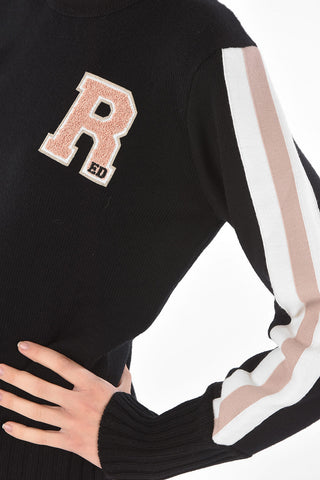 Maglia Girocollo RED in Lana Vergine con Patch