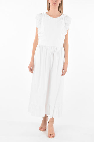Criss Cross Strap Stretch Cotton Maxi Dress