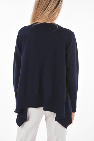 Crew Neck Side Draped Regenerated Cashmere Sweater