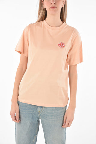 Crew Neck Embroidered Patch T-Shirt