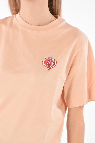 Crew Neck Embroidered Patch T-Shirt