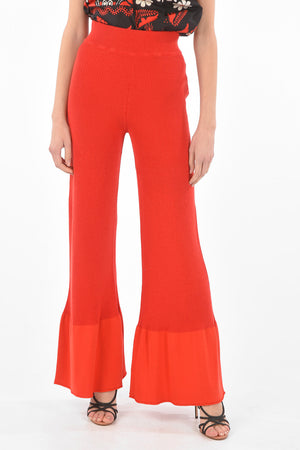 Sustainable Ribbed Fabric Flared Trousers