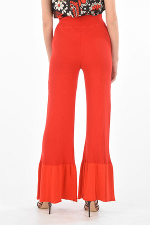 Sustainable Ribbed Fabric Flared Trousers