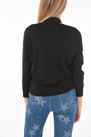Maglia Tie Neck in Misto Lana
