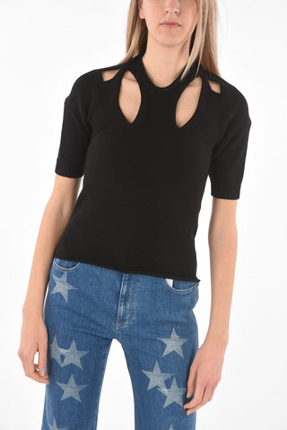 Bareback Cut-out Detail Cotton Blend Top