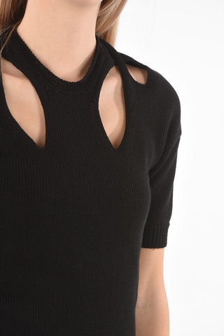 Bareback Cut-out Detail Cotton Blend Top