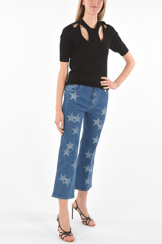 Bareback Cut-out Detail Cotton Blend Top